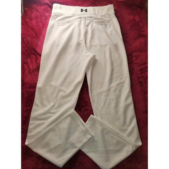 Under Armour Utility Relaxed Baseball Pants Size Small White Loose Fit Open Toe - Picture 2 of 6